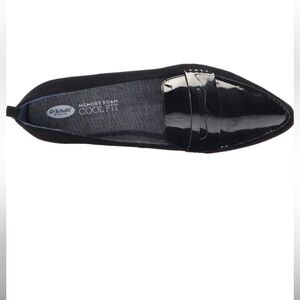 Dr. Scholls Black Eclipse Preppy Penny Loafers Suede & Patent Leather New